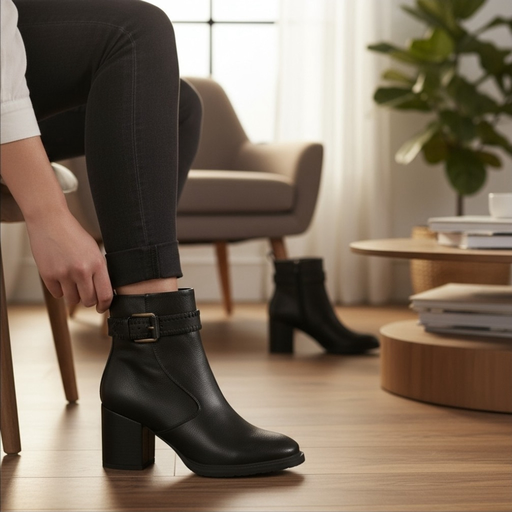 Zodiac Modern Western Ridding Biker Ankle Boots Booties SZ 10 M BLACK
